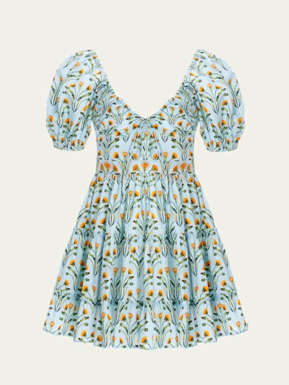 AGUA BY AGUA BENDITA Manzanilla floral print cotton poplin mini dress sz S